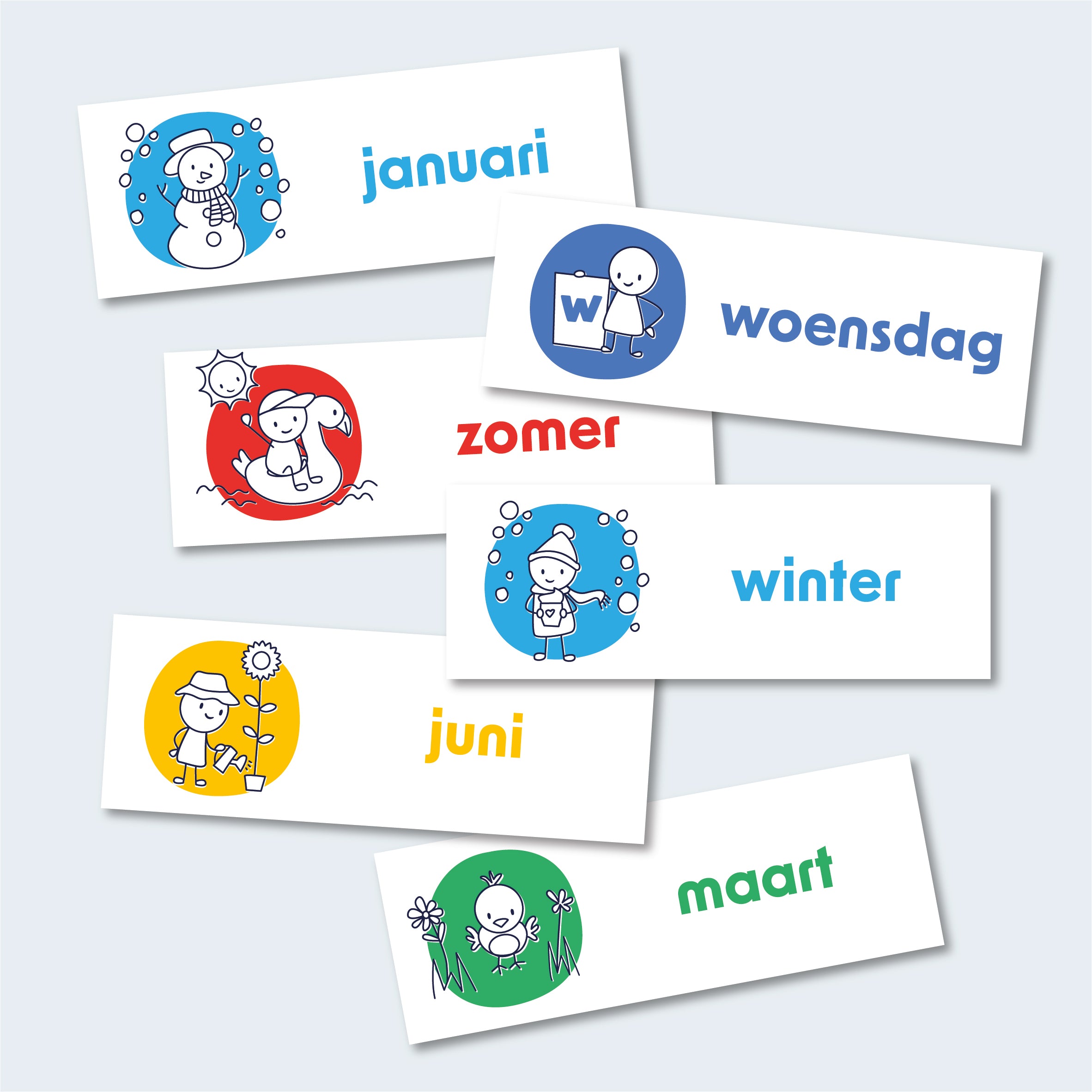 Dagritme – Dagen, maanden & seizoenen | 23 kaarten