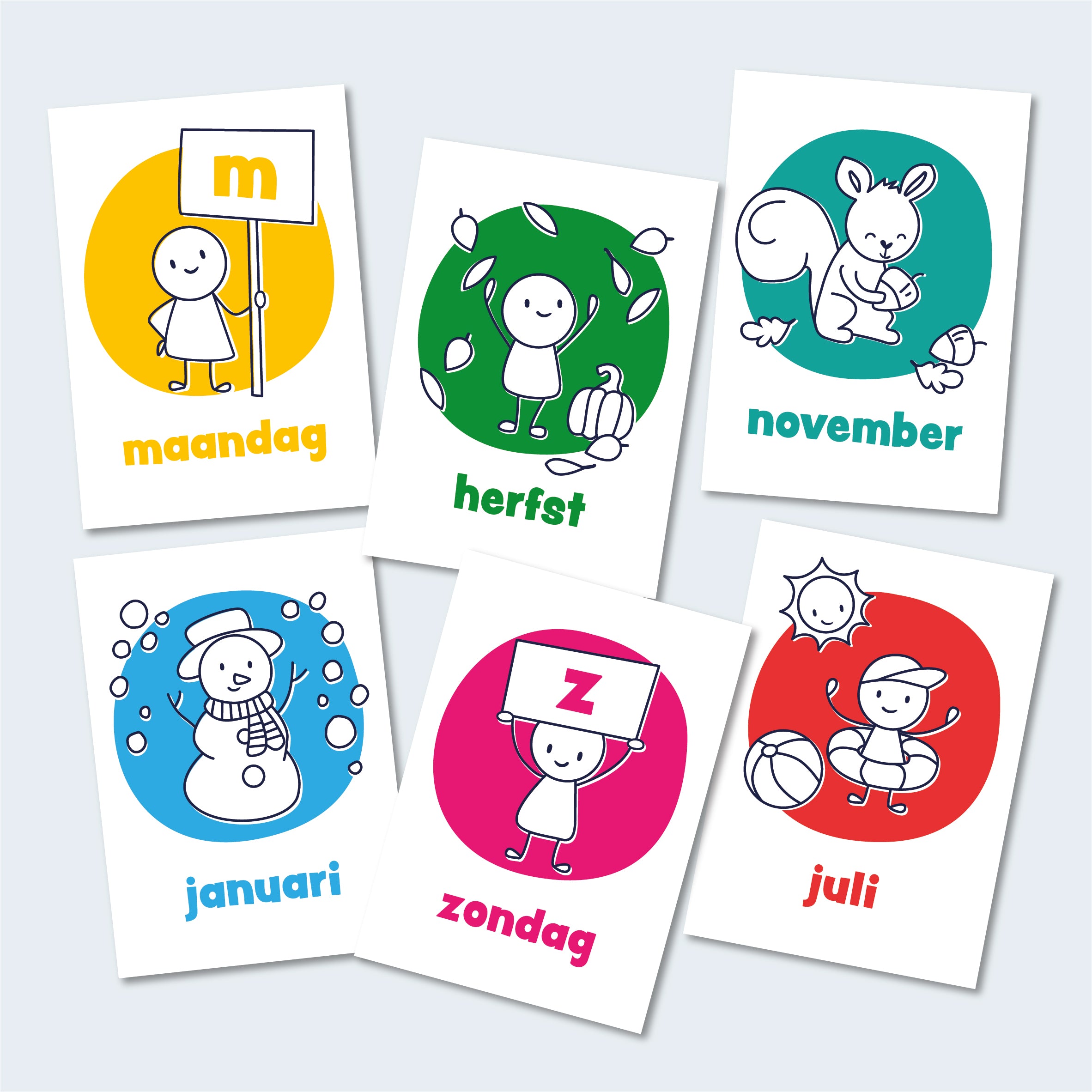 Dagritme – Dagen, Maanden & Seizoenen | 23 kaarten