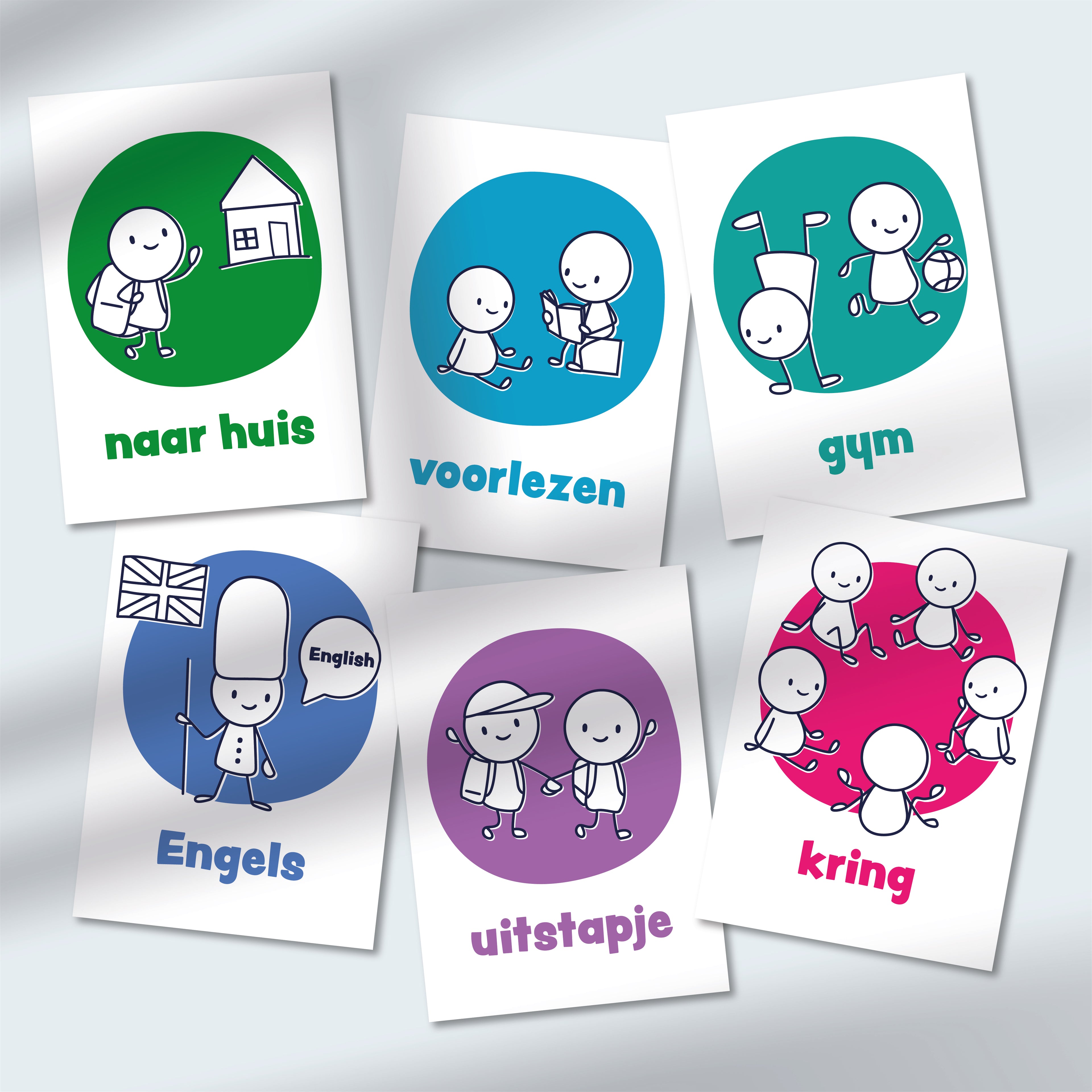 Kunststof Dagritmekaarten Kleuters – Uitgebreid | 74 kaarten