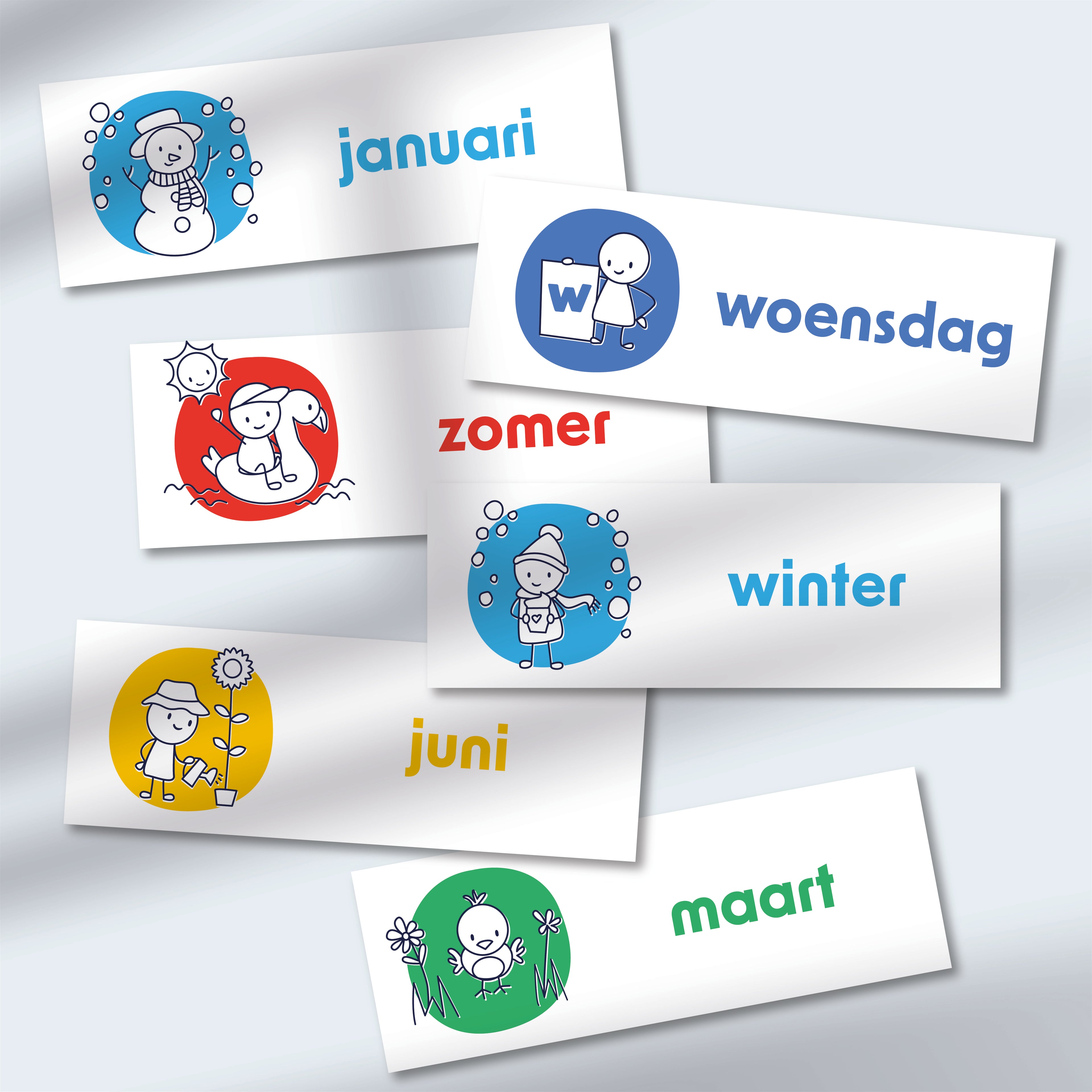 Kunststof Dagritmekaarten – Onder- & Bovenbouw Basisschool Basis | 55 kaarten