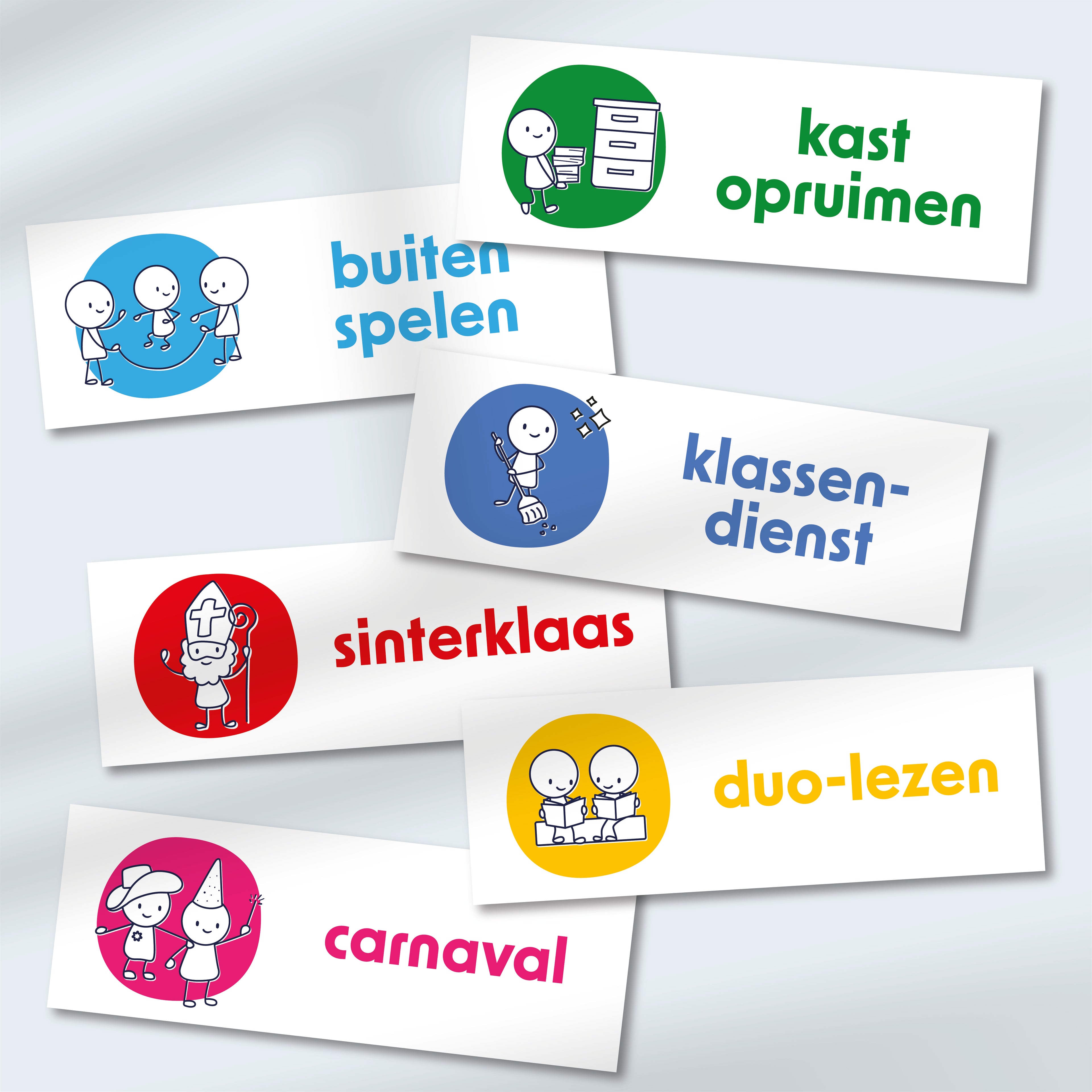 Kunststof Dagritmekaarten – Onder- & Bovenbouw Basisschool Uitgebreid | 90 kaarten