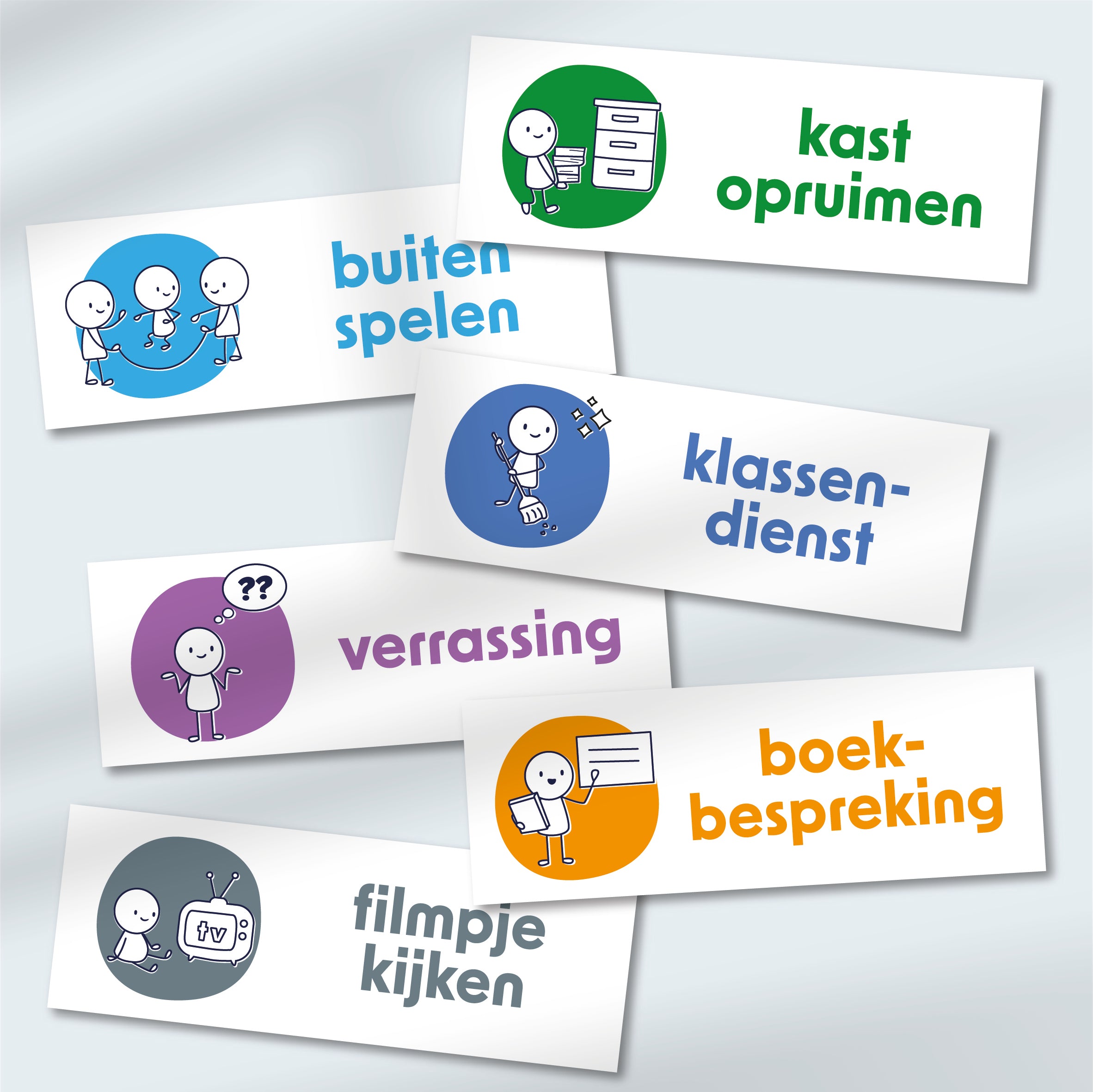 Kunststof Dagritmekaarten – Onder- & Bovenbouw Basisschool Basis | 55 kaarten