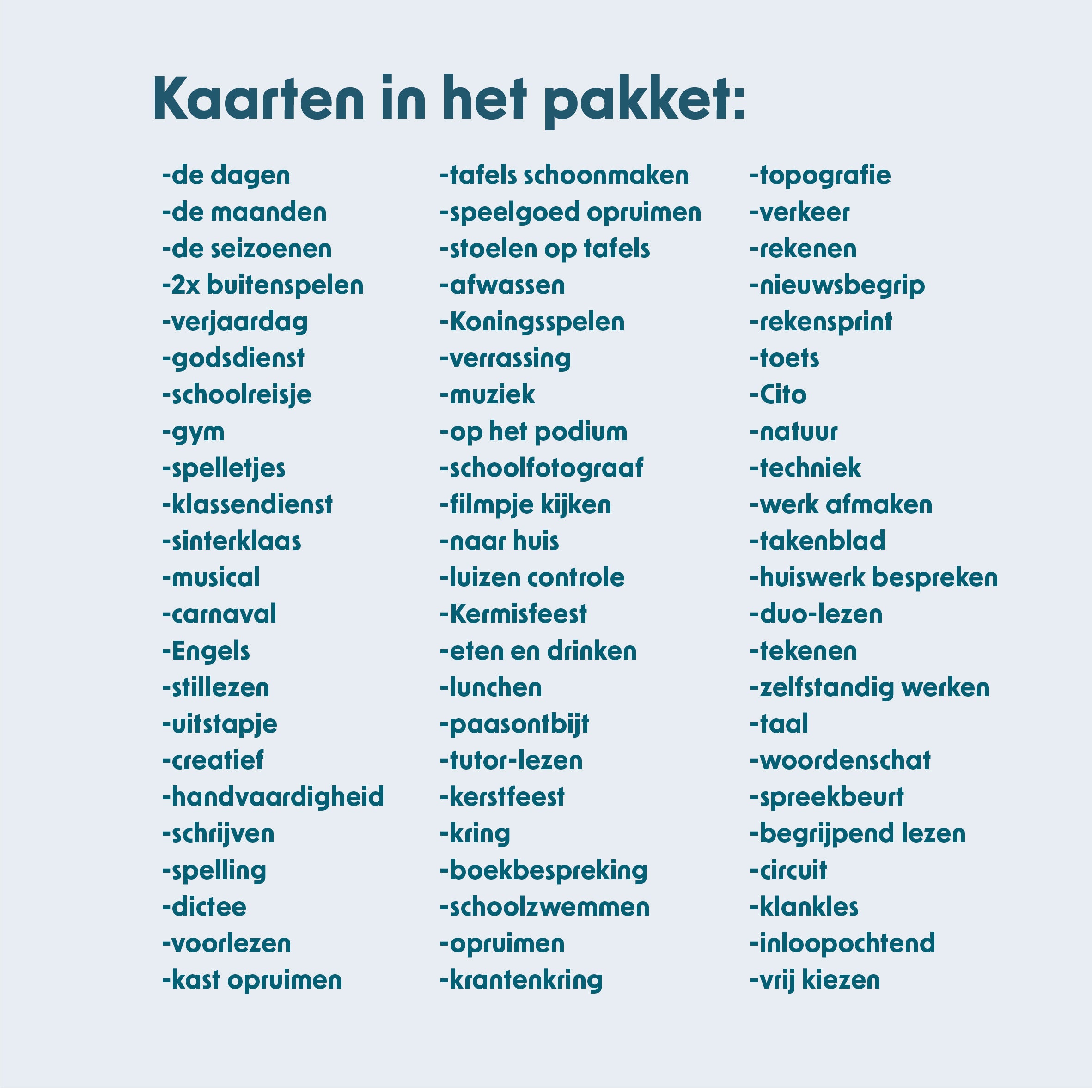 Dagritme Uitgebreid | 90 kaarten